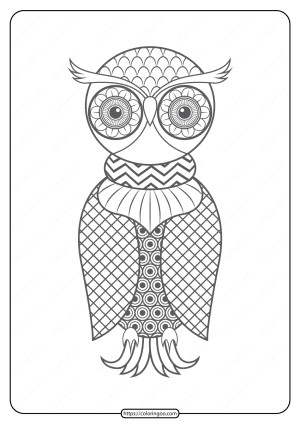 Free Printable Owl Pdf Animals Coloring Page 013