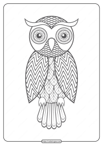 Free Printable Owl Pdf Animals Coloring Pages 014