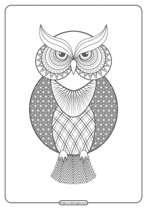 Free Printable Owl Pdf Animals Coloring Pages 015