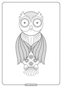 Free Printable Owl Pdf Animals Coloring Pages 016