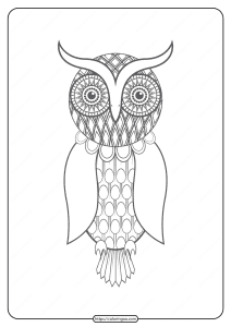 Free Printable Owl Pdf Animals Coloring Page 019