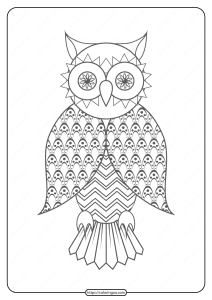 Free Printable Owl Pdf Animals Coloring Pages 020
