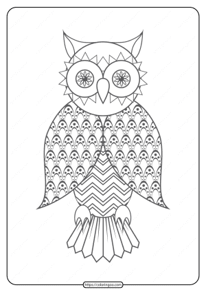 Free Printable Owl Pdf Animals Coloring Page 020