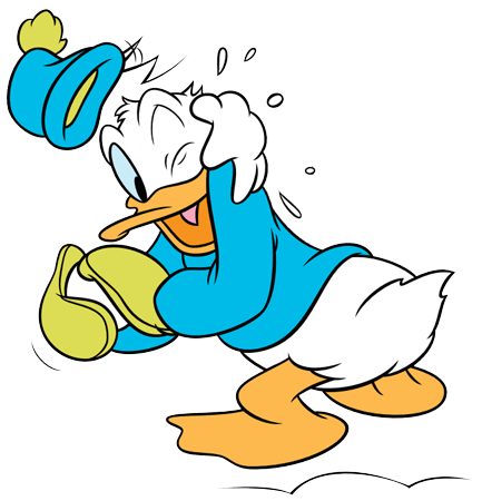 Donald Duck Playing Snowball