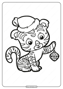 free printable baby tiger pdf coloring page