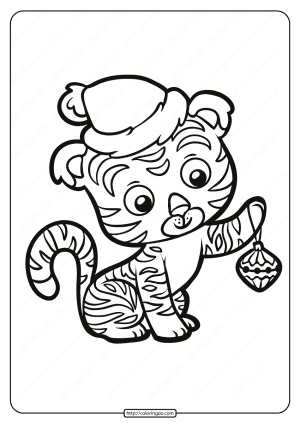 free printable baby tiger pdf coloring page