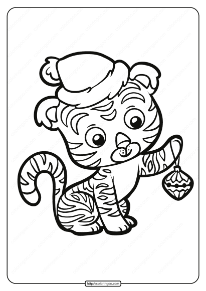 free printable baby tiger pdf coloring page