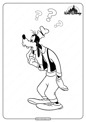 free printable disney goofy pdf coloring pages