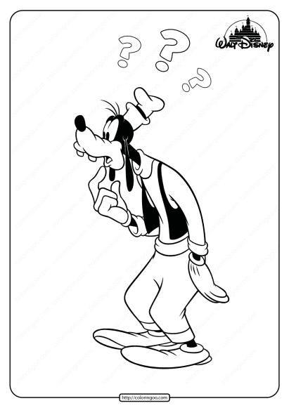 free printable disney goofy pdf coloring pages