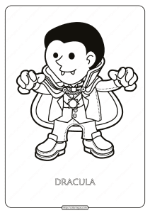 free printable drakula pdf coloring page 3