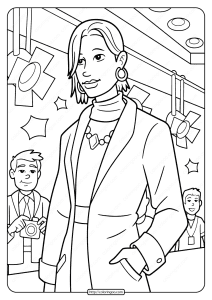 free printable fashion model pdf coloring page