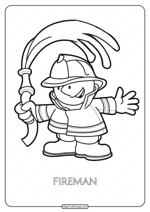 Free Printable Fireman Pdf Coloring Page