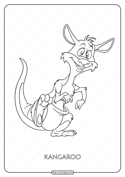 free printable kangaroo pdf coloring page