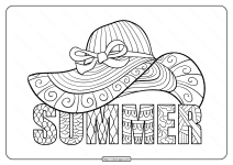 free printable ladys hat pdf coloring page