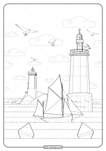 free printable lighthouse pdf coloring page