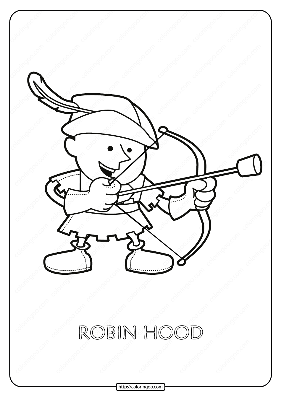 free printable robin hood pdf coloring page