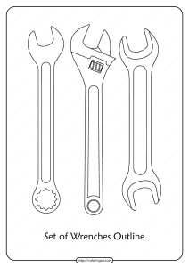 free printable set of wrenches pdf outline icons