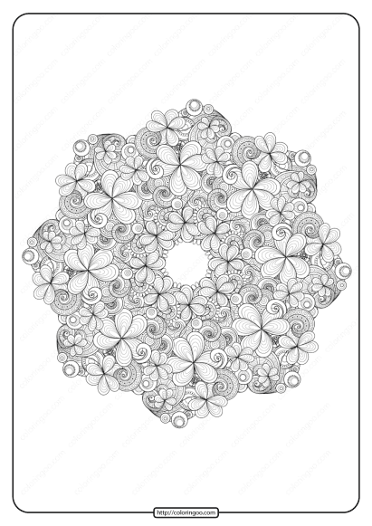 free printable shamrock wreath pdf coloring page