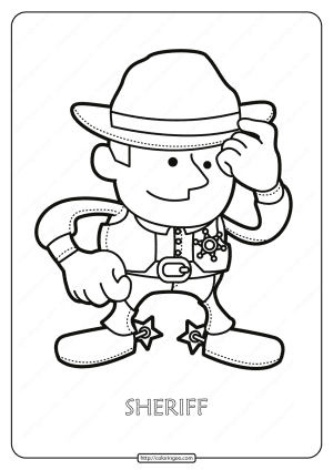 Free Printable Sheriff Pdf Coloring Page