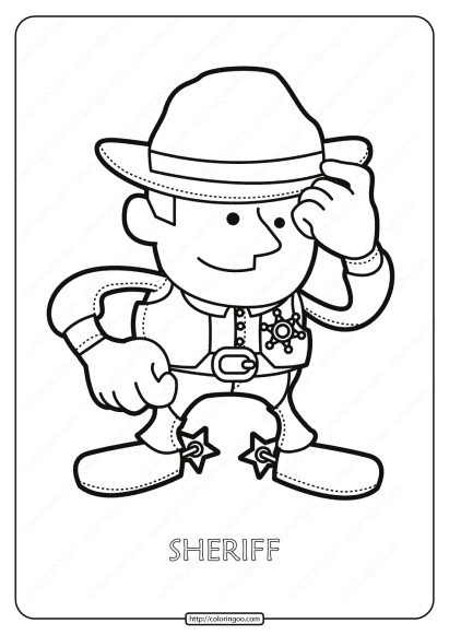 free printable sheriff pdf coloring page