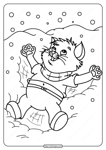 free printable snow angel pdf coloring page