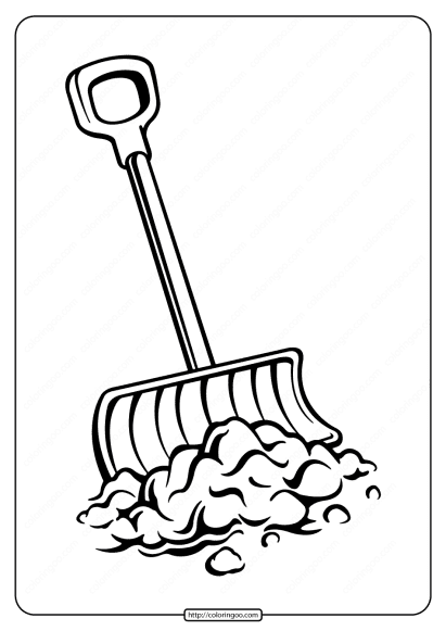 free printable snow shovel pdf coloring page