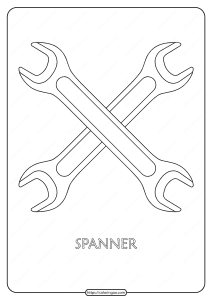 free printable spanner outline pdf coloring page