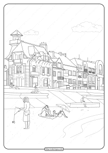 free printable street wiev pdf coloring page