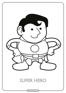 free printable super hero pdf coloring page