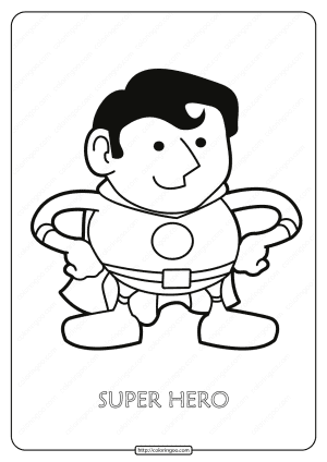 Free Printable Super Hero Pdf Coloring Page