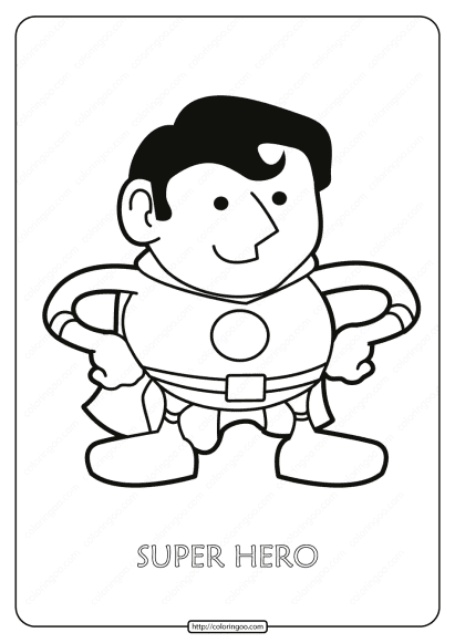 free printable super hero pdf coloring page