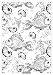 free printable undersea life pdf coloring page