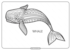 Free Printable Whale Mandala Coloring Page