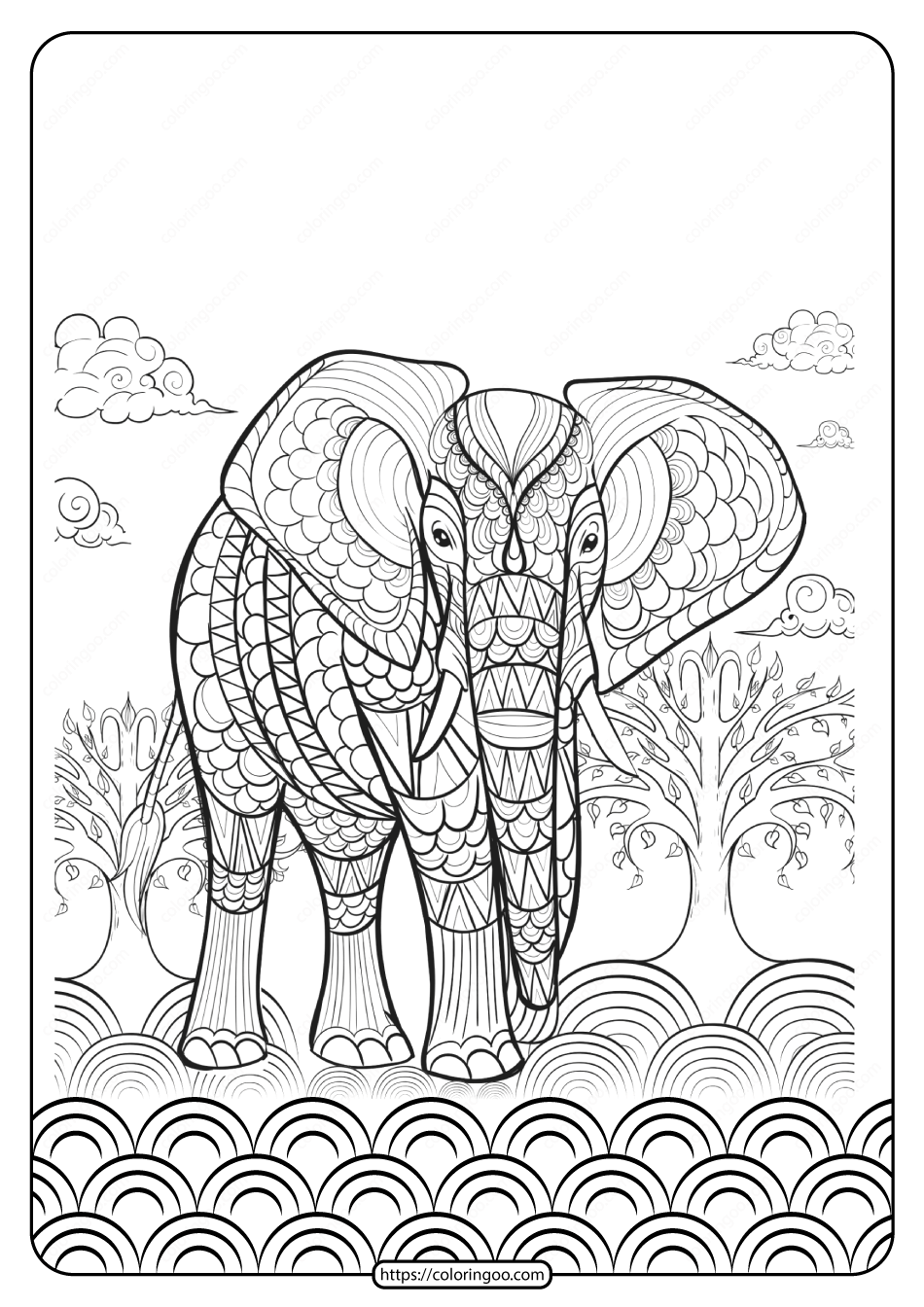 Free Printable Wwf Elephant Pdf Coloring Page