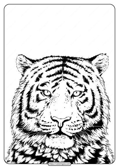 free printable wwf tiger pdf coloring page