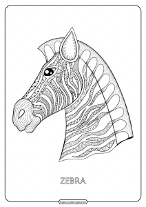 free printable zebra mandala coloring page