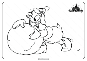 Printable Daisy Duck Playing Snowball Coloring Page
