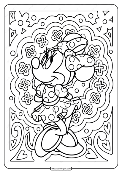 printable disney minnie mouse pdf coloring page