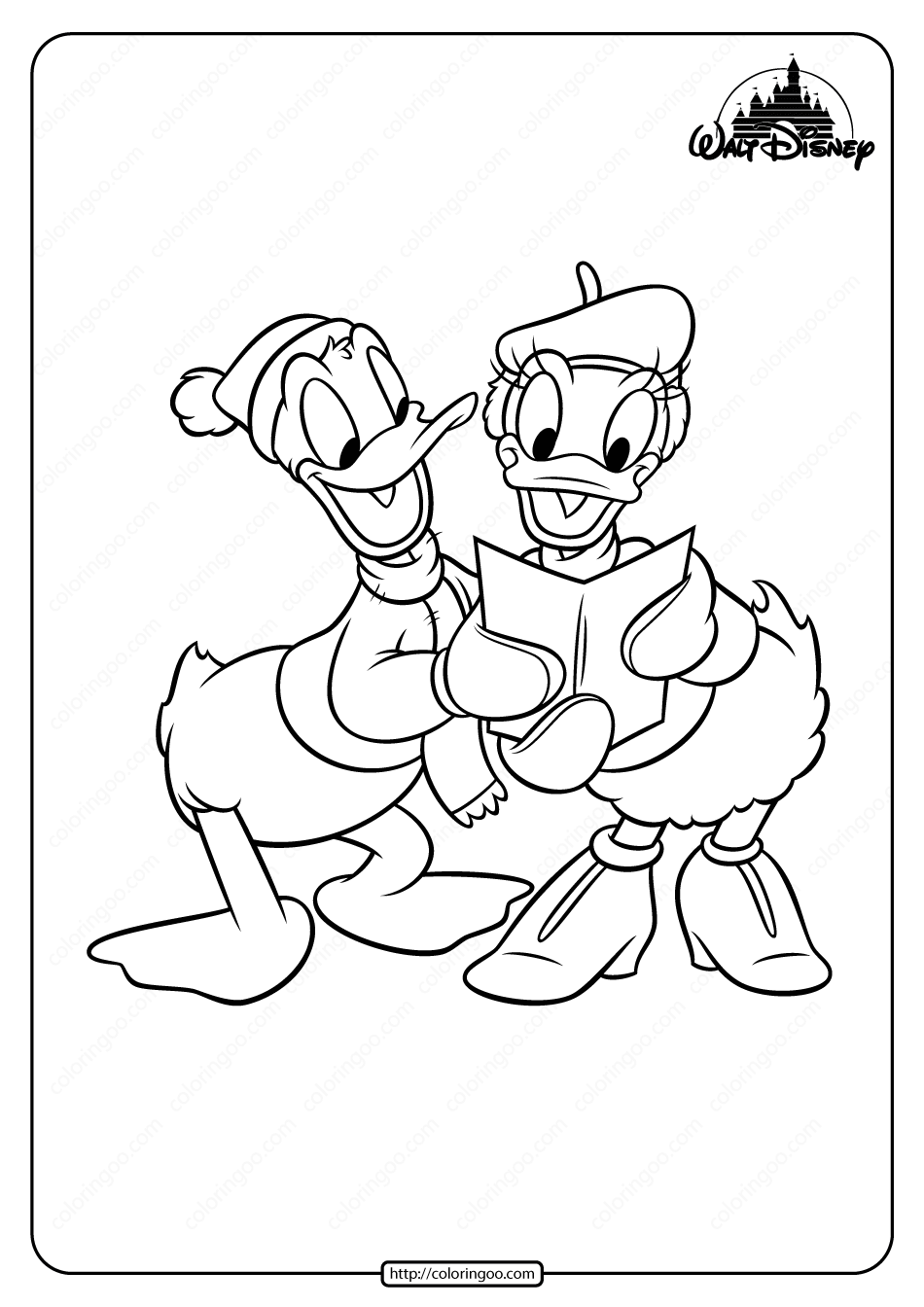 printable donald and daisy duck coloring pages