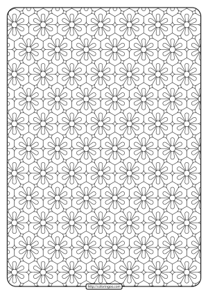 Printable Flower Geometric Pattern Coloring Page 02