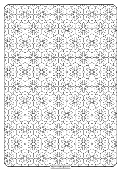 printable flower geometric pattern coloring page 02