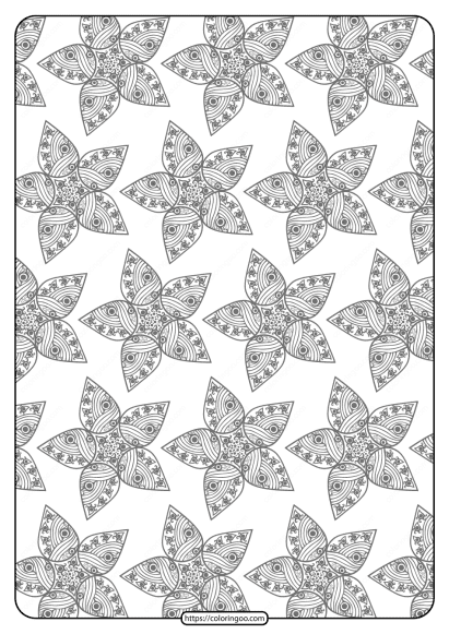 printable flower geometric pattern coloring page 03