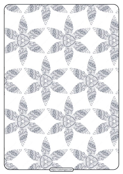 printable flower geometric pattern coloring page 05