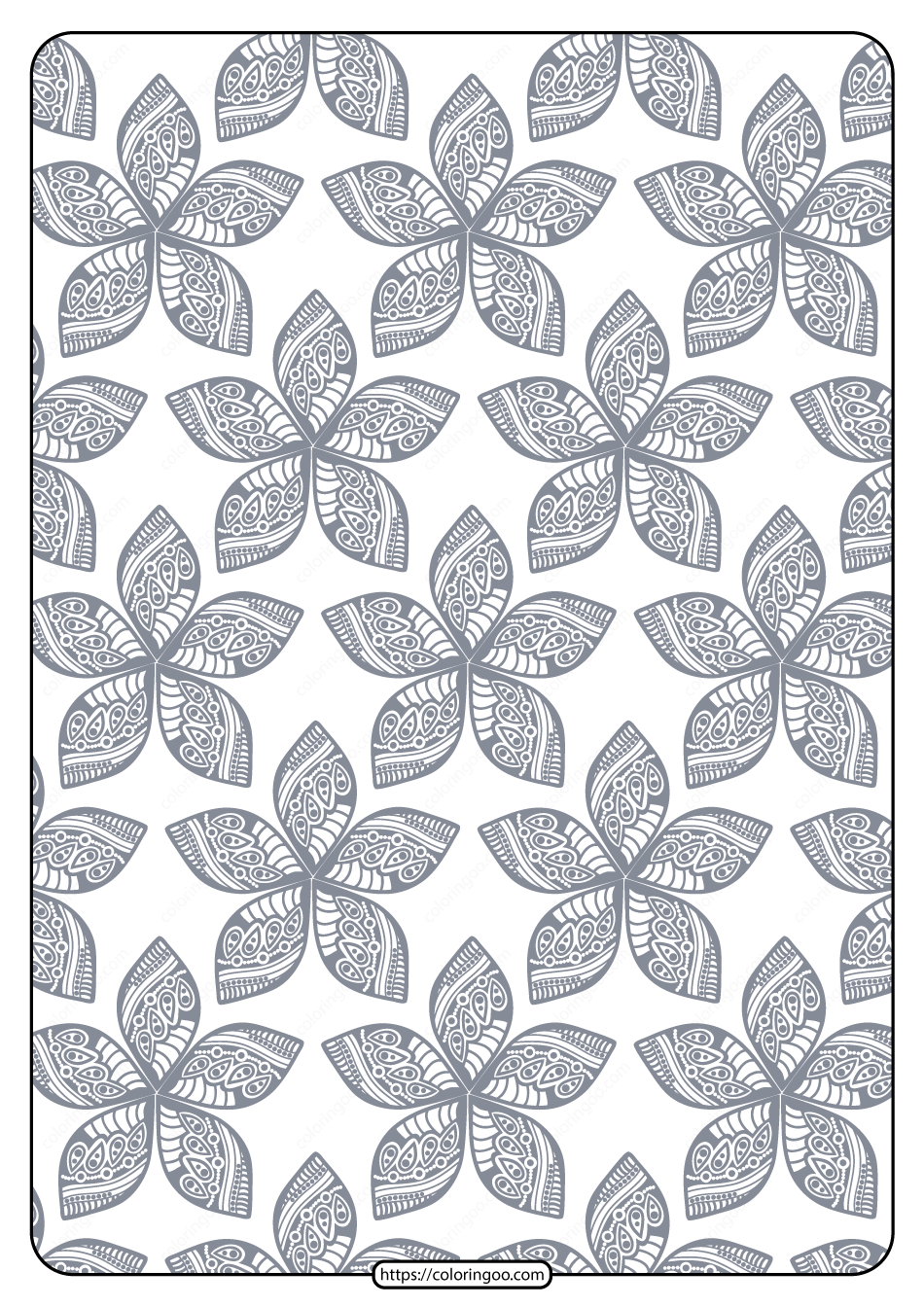printable flower geometric pattern coloring page 06