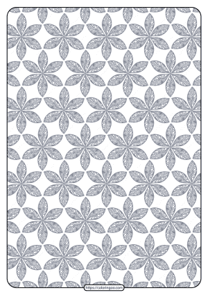 Printable Flower Geometric Pattern Coloring Page 07