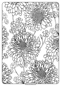 printable flower pattern coloring page 01