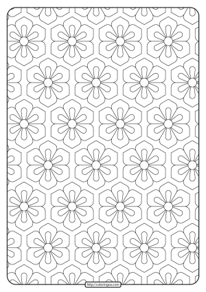 Printable Flower Geometric Pattern Coloring Page 01