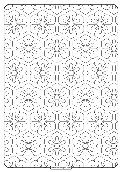 printable flower pattern coloring page