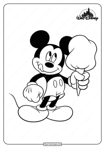 printable mickey mouse cotton candy coloring page