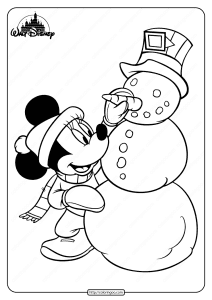 Printable Minnie Mouse Winter Fun Coloring Page